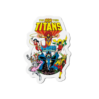 New Teen Titans Die-Cut Magnet - George Perez Art - Robin, Wonder Girl, Cyborg, Starfire, Raven, Changeling, Kid Flash - Titans Tower - DC Comics - 3", 4", 5", 6"