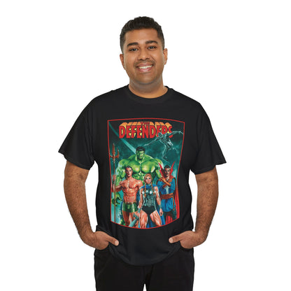 Defenders T-Shirt - Dr Strange, Valkyrie, Hulk, Namor, Silver Surfer - Marvel Comics - Popular 1970s Series