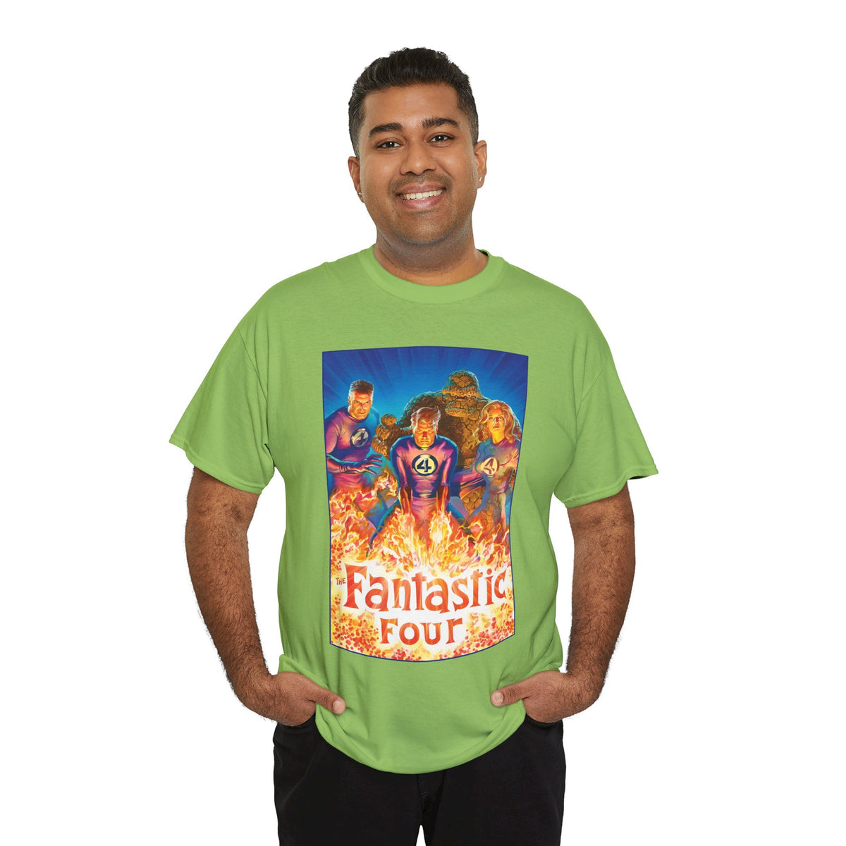 Fantastic Four T-Shirt - Alex Ross Art - Mr. Fantastic, Invisible Woman, Human Torch, The Thing - Marvel Comics