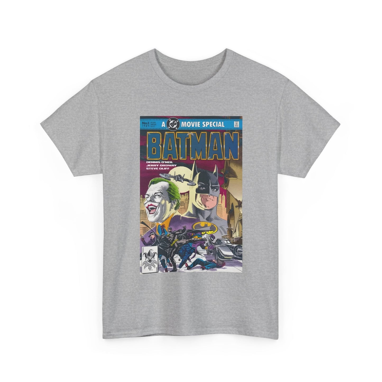 Batman Movie T-Shirt - Jerry Ordway Art - Bruce Wayne & Joker - Gotham City - DC Comics