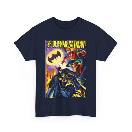 Batman/Spider-Man Shirt - Mark Bagley Art - DC Comics/Marvel Comics Cross-Over From the 1990s
