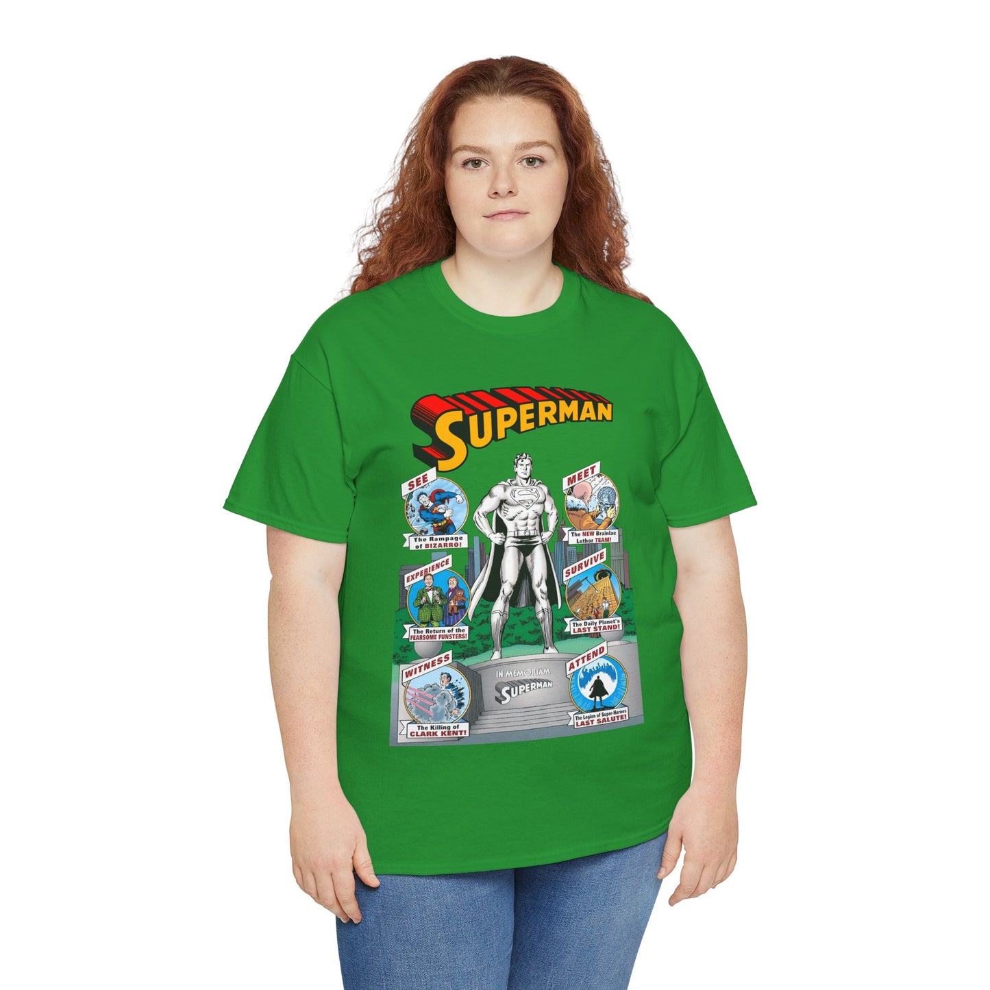 Superman T-Shirt - Curt Swan Art - Whatever Happened to the Man of Tomorrow? - Brainiac, Lex Luthor, Bizarro, Toyman, Daily Planet - Alan Moore Story - DC Comics