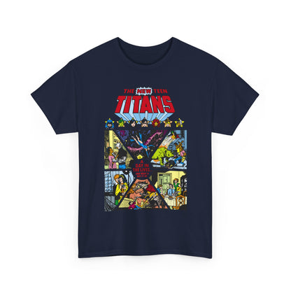 New Teen Titans T-Shirt - George Perez Art - #8 Cover - A Day in the Life - Robin, Wonder Girl, Cyborg, Starfire, Raven, Changeling, Kid Flash - DC Comics