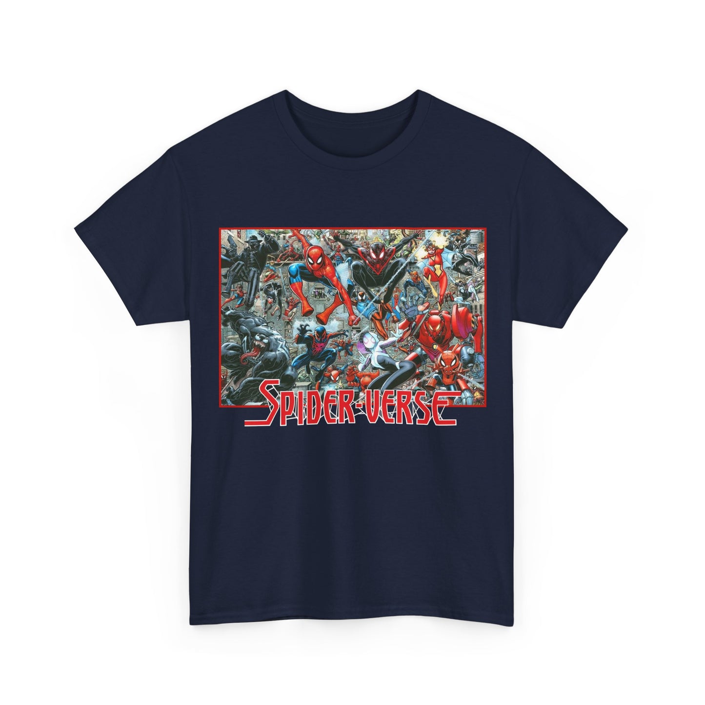 Spider-Verse T-Shirt - Arthur Adams Art - Spider-Man, Venom, Spider-Man 2099, Miles Morales, Spider-Woman - Marvel Comics