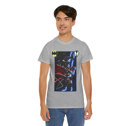 Batman & Spawn T-Shirt - Todd McFarlane Art - Gotham City, Frank Miller Story - DC Comics & Image Comics