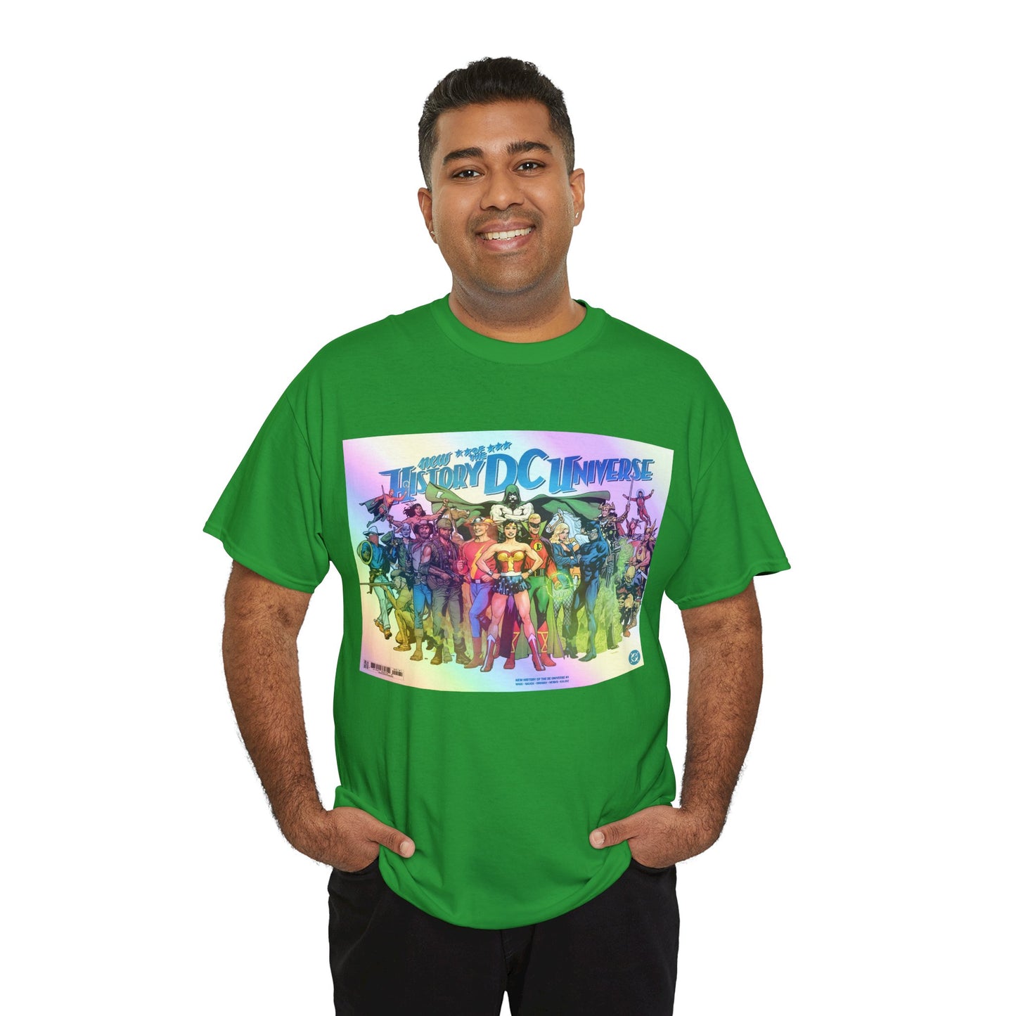 New History of the DC Universe T-Shirt - Wonder Woman, Wildcat, Black Canary, Sgt. Rock, Etrigan, Spectre, Jonah Hex - DC Comics