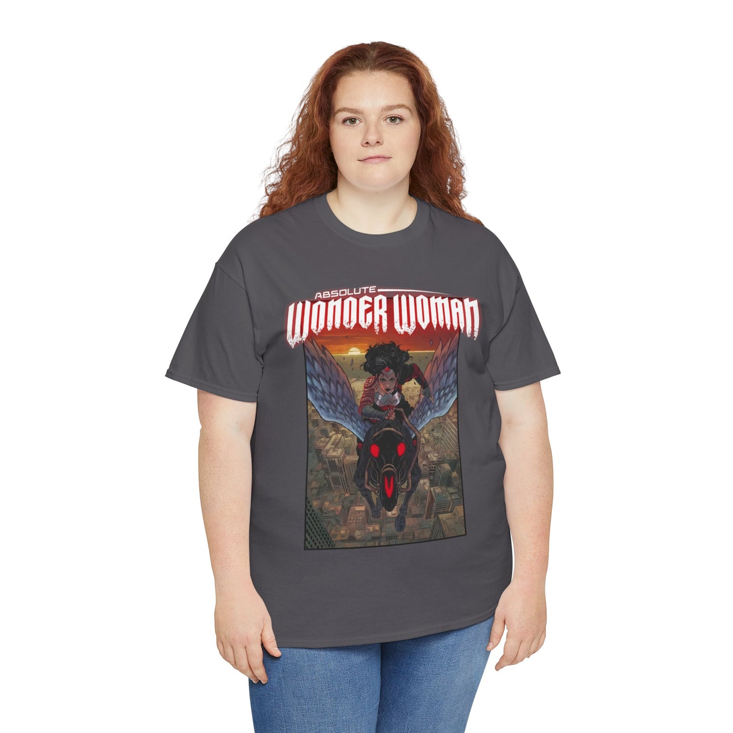 Absolute Wonder Woman T-Shirt - Hayden Sherman Art - DC Comics All-In - Raised in Hell by Circe - Riding Pegasus