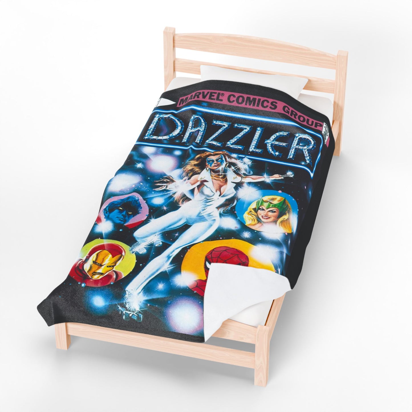 Dazzler Velveteen Plush Blanket 60x80" - Bob Larkin #1 Cover Art - Alison Blaire - Mutant Pop Star - Marvel Comics - Uncanny X-Men Link