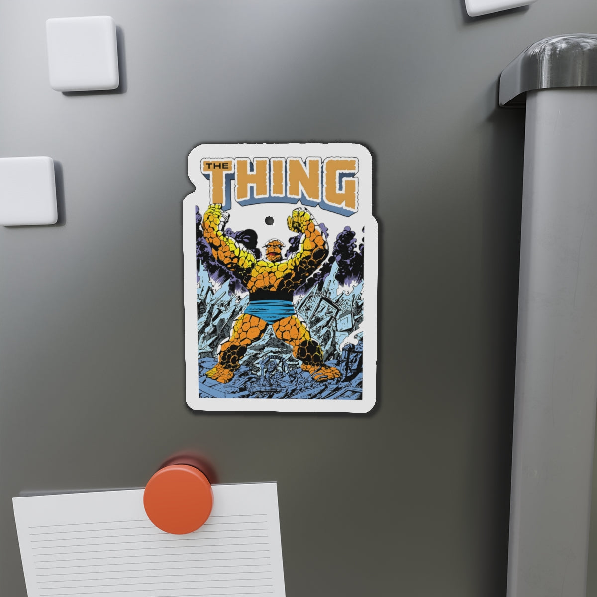 The Thing Die-Cut Magnet - John Byrne Art - Fantastic Four Member - Post Secret Wars Series - Ben Grimm - Marvel Comics - 3", 4", 5", 6"
