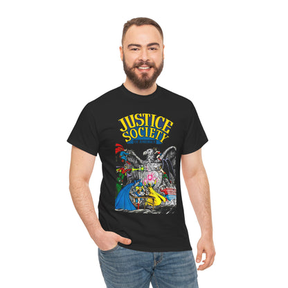 Justice Society T-Shirt - George Perez Art - Dr Fate, Atom, Spectre, Wonder Woman, Flash, Batman, Superman, Hawkman - JSA - DC Comics