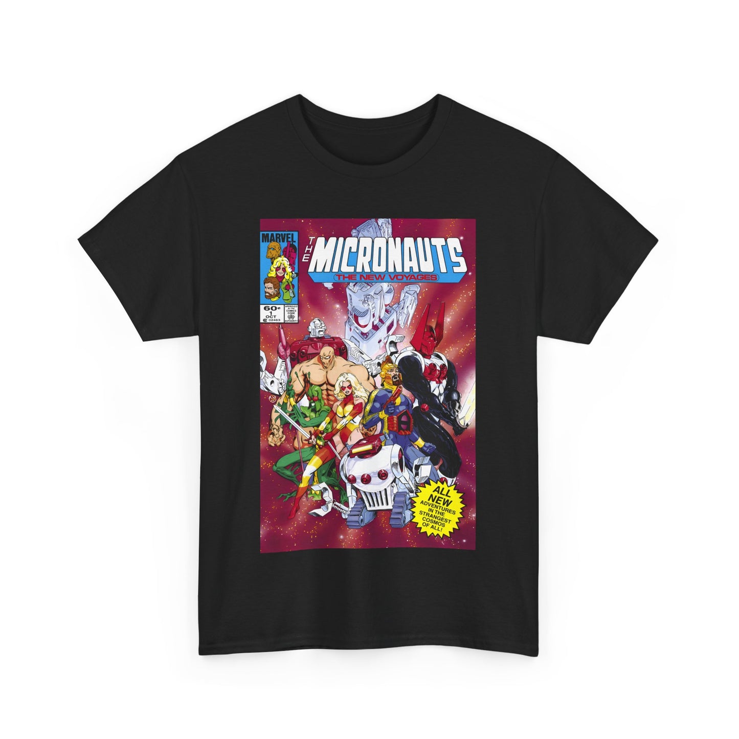 Micronauts: The New Voyages T-Shirt - Commander Arcturus Rann, Biotron, Marionette, Bug - Marvel Comics Series