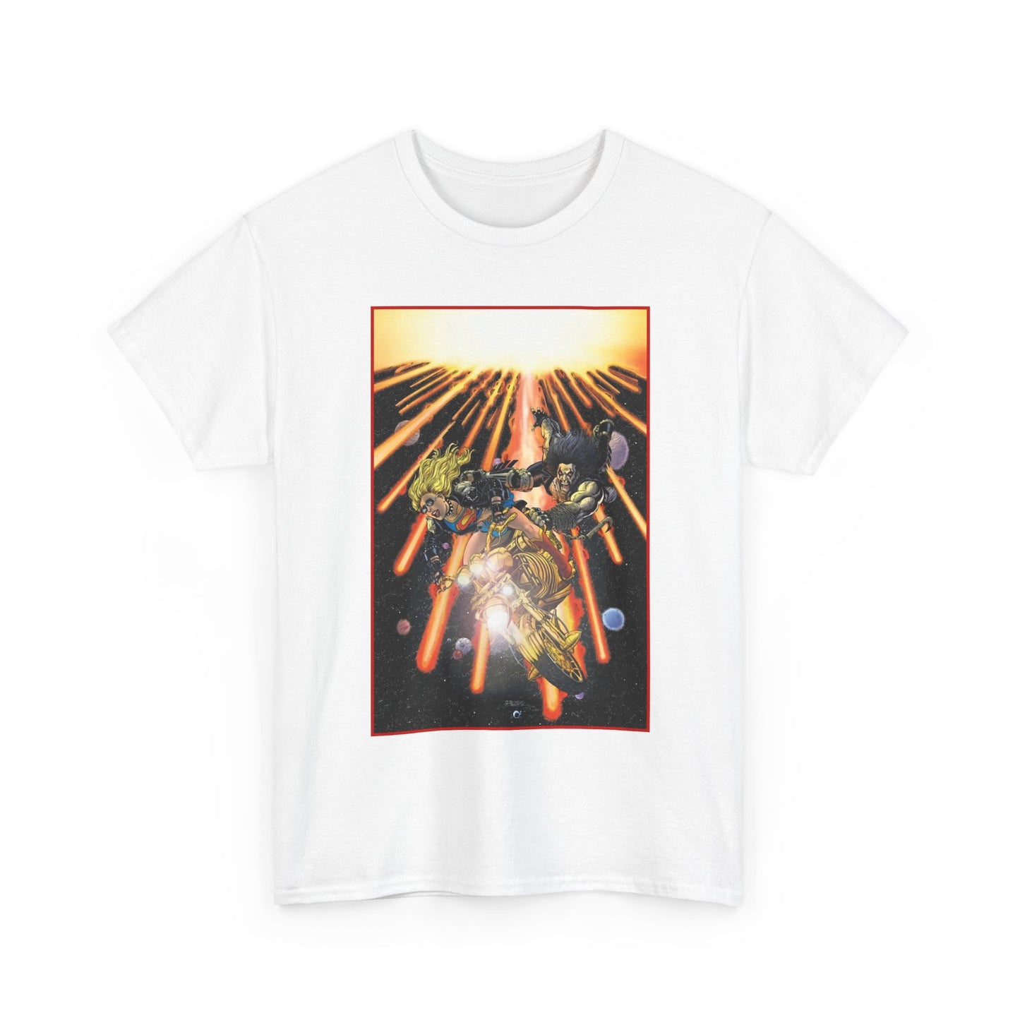 Supergirl & Lobo T-Shirt - George Perez Art - Brave and the Bold #4 Cover Art - 2026 Movie with Milly Alcock and Jason Momoa - DC Comics