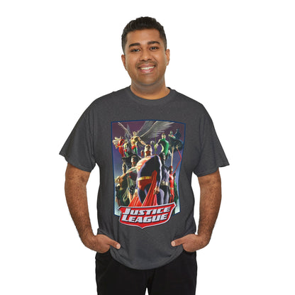 Justice League T-Shirt - Alex Ross Art - Superman, Wonder Woman, Black Canary, Hawkman, Flash, Aquaman, Atom - DC Comics
