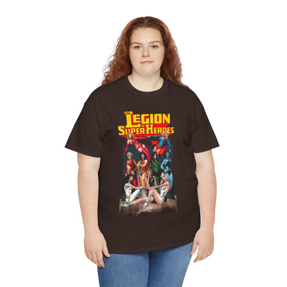 Legion of Super-Heroes T-Shirt - George Perez Art - Saturn Girl, Supergirl, Dream Girl, Shadow Lass, Phantom Girl - The Super Woman of LOSH - DC Comics