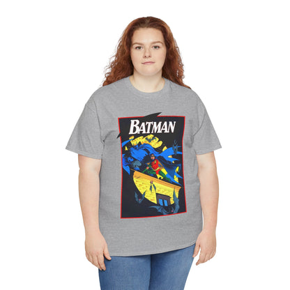 Batman & Robin T-Shirt - Norm Breyfogle Art - Surrounded by Bats in Gotham City - DC Comics