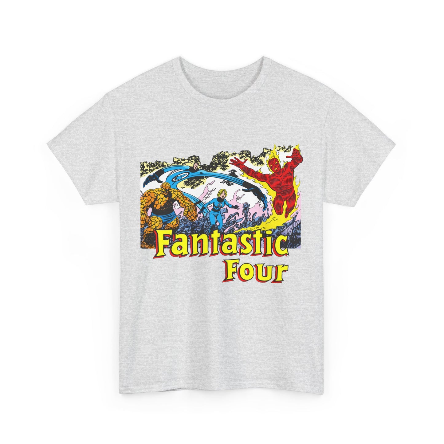 Fantastic Four T-Shirt - John Byrne Art - Reed Richards, Invisible Woman, Human Torch, The Thing - Marvel Comics