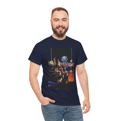 Crisis on Infinite Earths T-Shirt - George Perez Art - Superman, Batman, Wonder Woman, Captain Marvel, Blue Beetle, Kid Flash - Retro 1980s - DC Comics