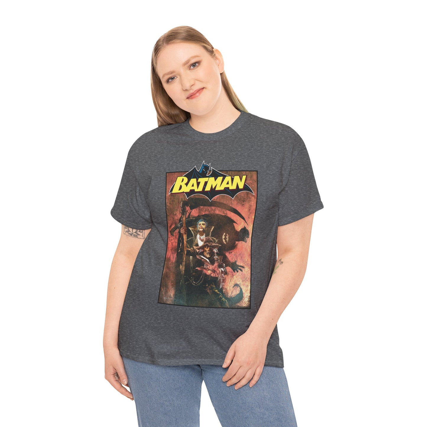 Batman T-Shirt - Bill Sienkiewicz Art - With Scarecrow & Ra's Al Ghul - DC Comics