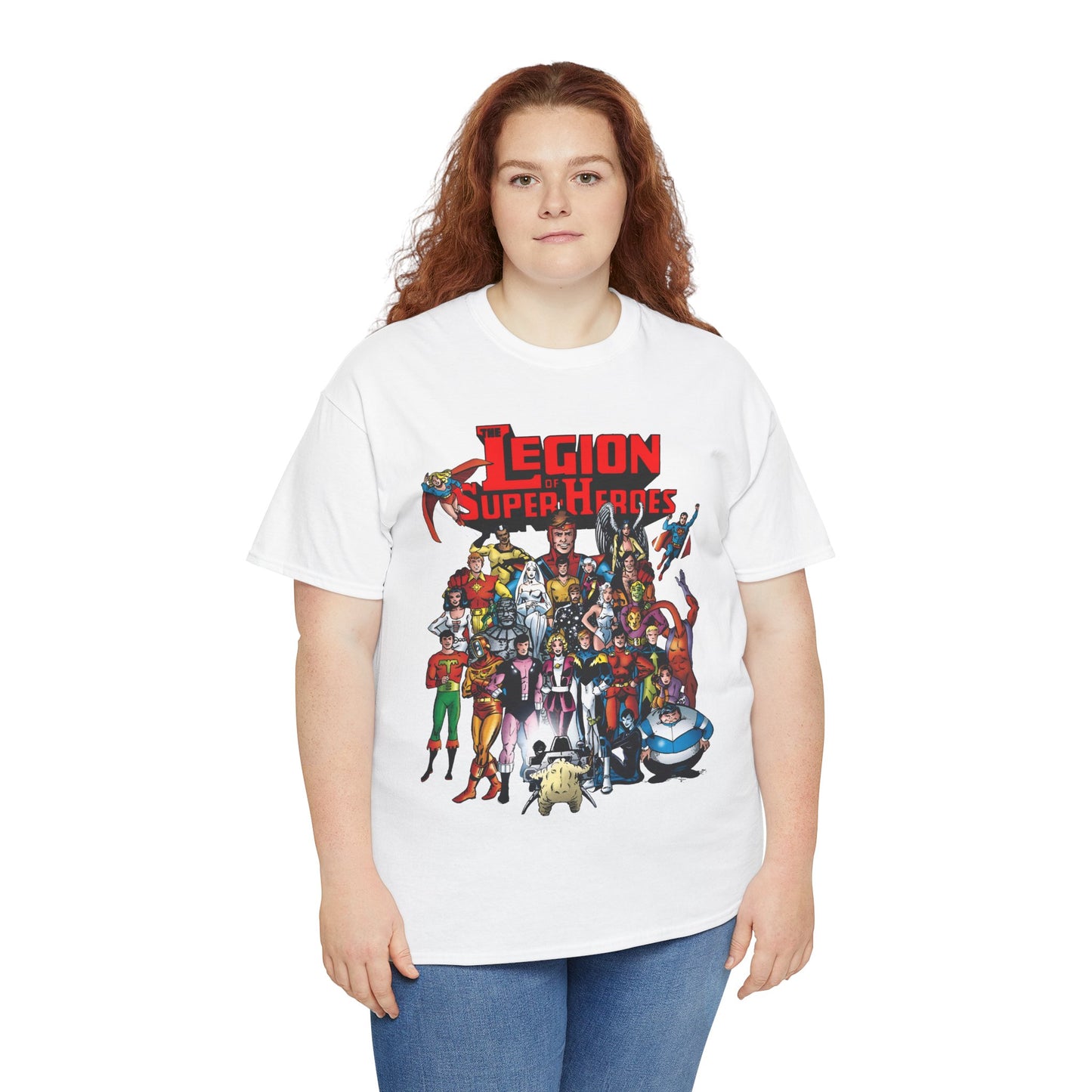 Legion of Super-Heroes T-Shirt - #300 Cover Art - Cosmic Boy, Saturn Girl, Superboy, Wildfire, Mon-El, Dream Girl, Brainiac 5, Supergirl - DC Comics