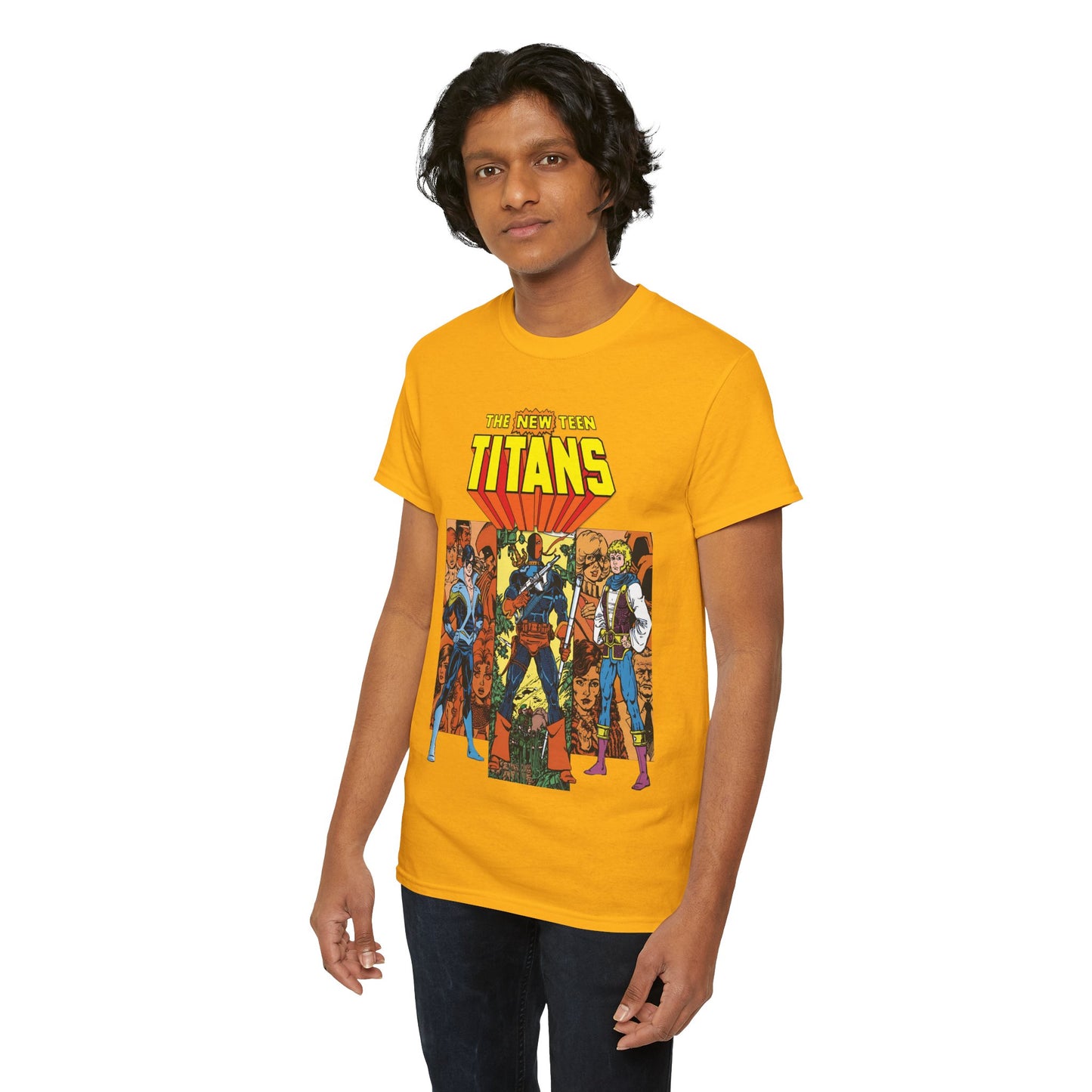 New Teen Titans T-Shirt - George Perez Art - Judas Contract - Nightwing, Jericho, Deathstroke, Changeling. Starfire - DC Comics