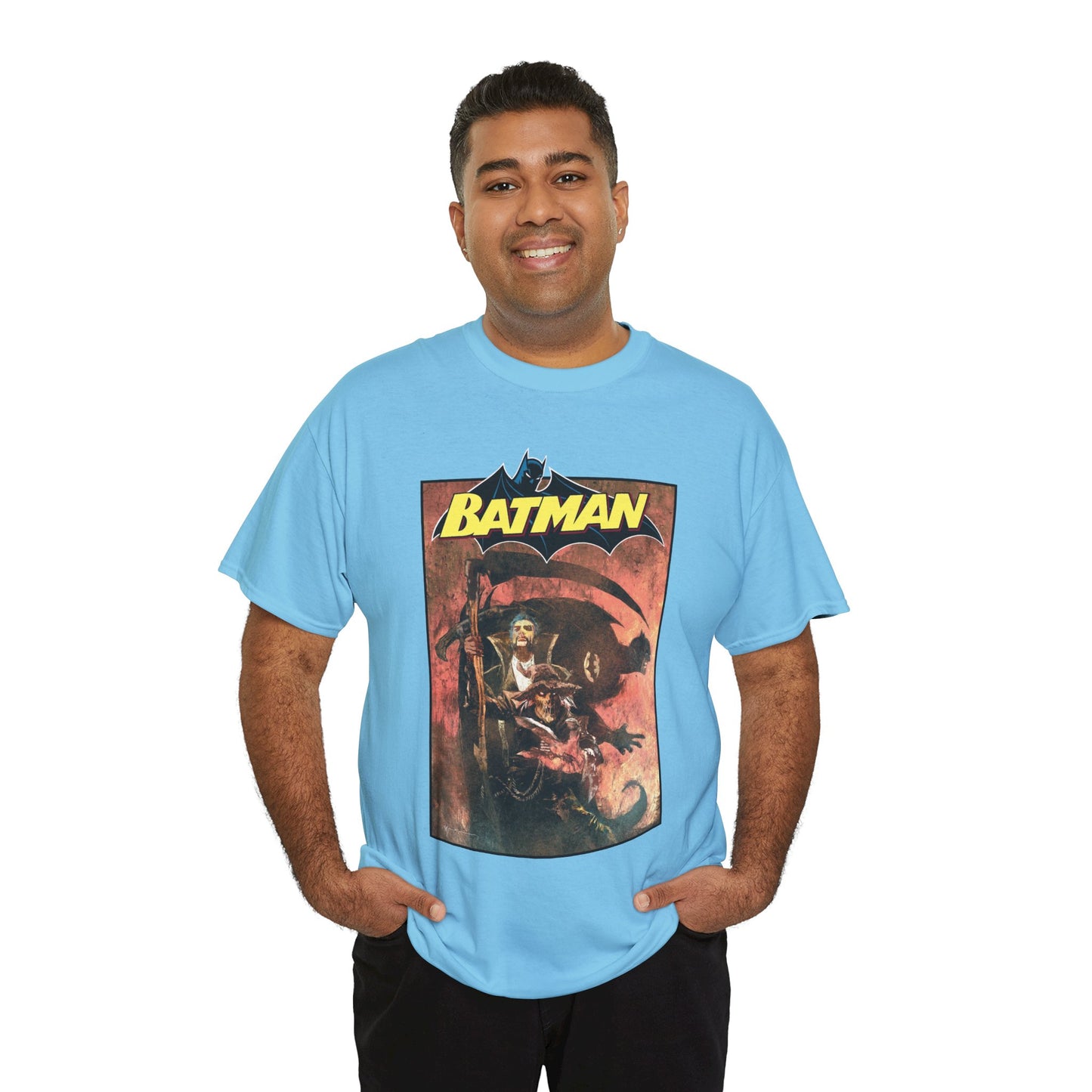 Batman T-Shirt - Bill Sienkiewicz Art - With Scarecrow & Ra's Al Ghul - DC Comics