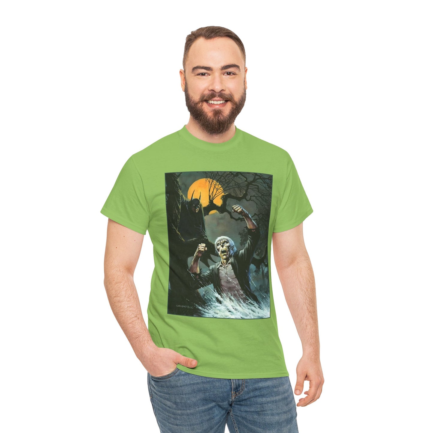 Solomon Grundy T-Shirt - Bernie Wrightson Art - Batman Watching From the Trees - DC Comics
