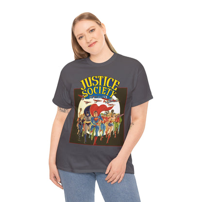 Justice Society of America T-Shirt - Superman, Wonder Woman, Black Canary, Green Lantern, Batman, Plastic Man, Flash - DC Comics