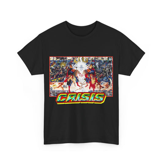 Crisis on Infinite Earths T-Shirt - Alex Ross & George Perez Art - Superman, Wonder Woman, Supergirl, Flash, Monitor, Anti-Monitor - DC Comics