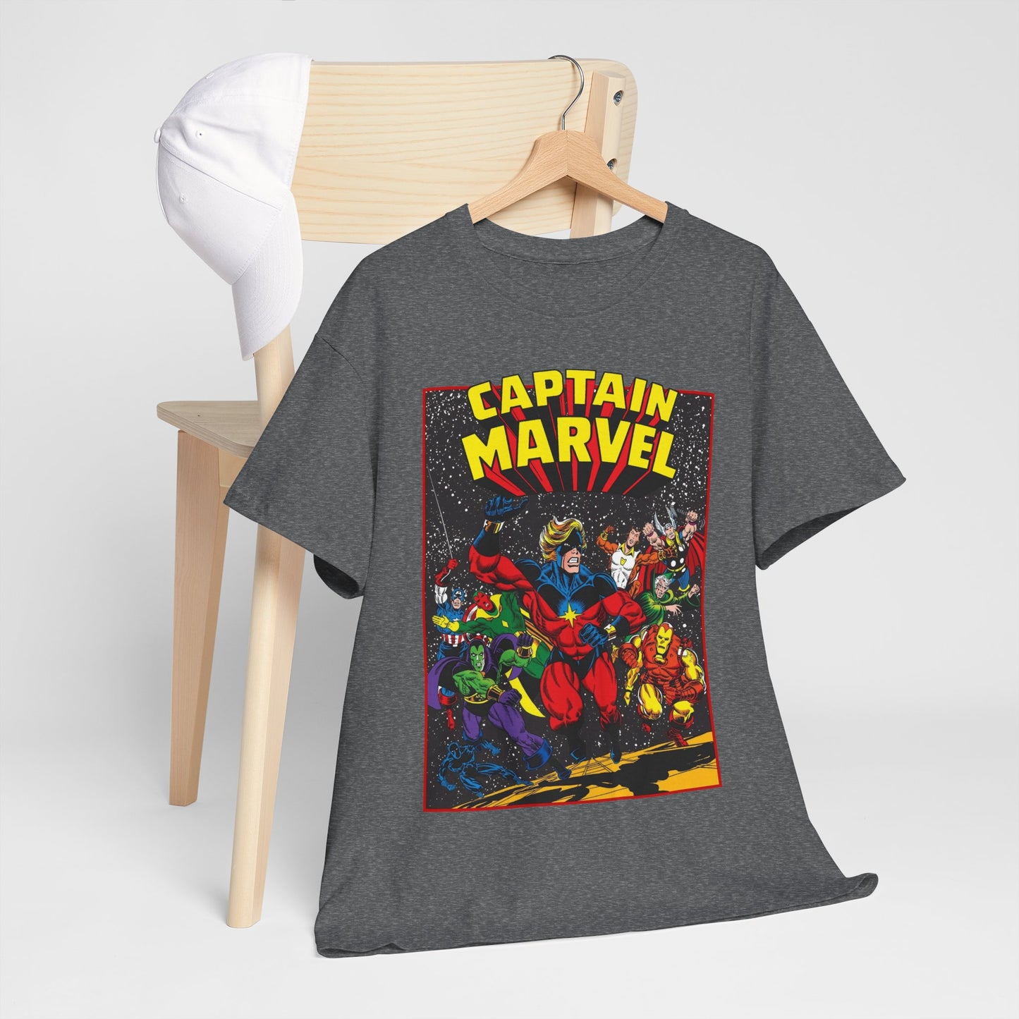 Captain Marvel T-Shirt - Marvel Comics - Jim Starlin Art - Mar-Vell - Kree - Cosmic Hero