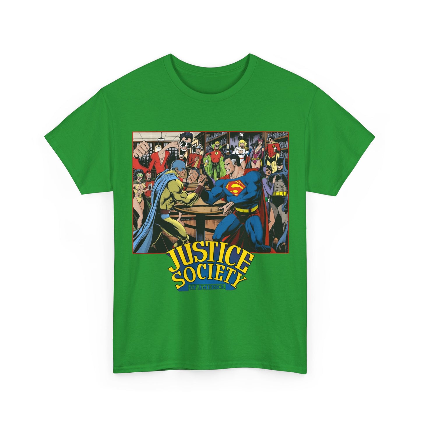 Justice Society of America T-Shirt - Superman, Wonder Woman, Atom, Starman, Huntress, Power Girl, Green Lantern, Batman, Plastic Man, Flash - JSA - DC Comics