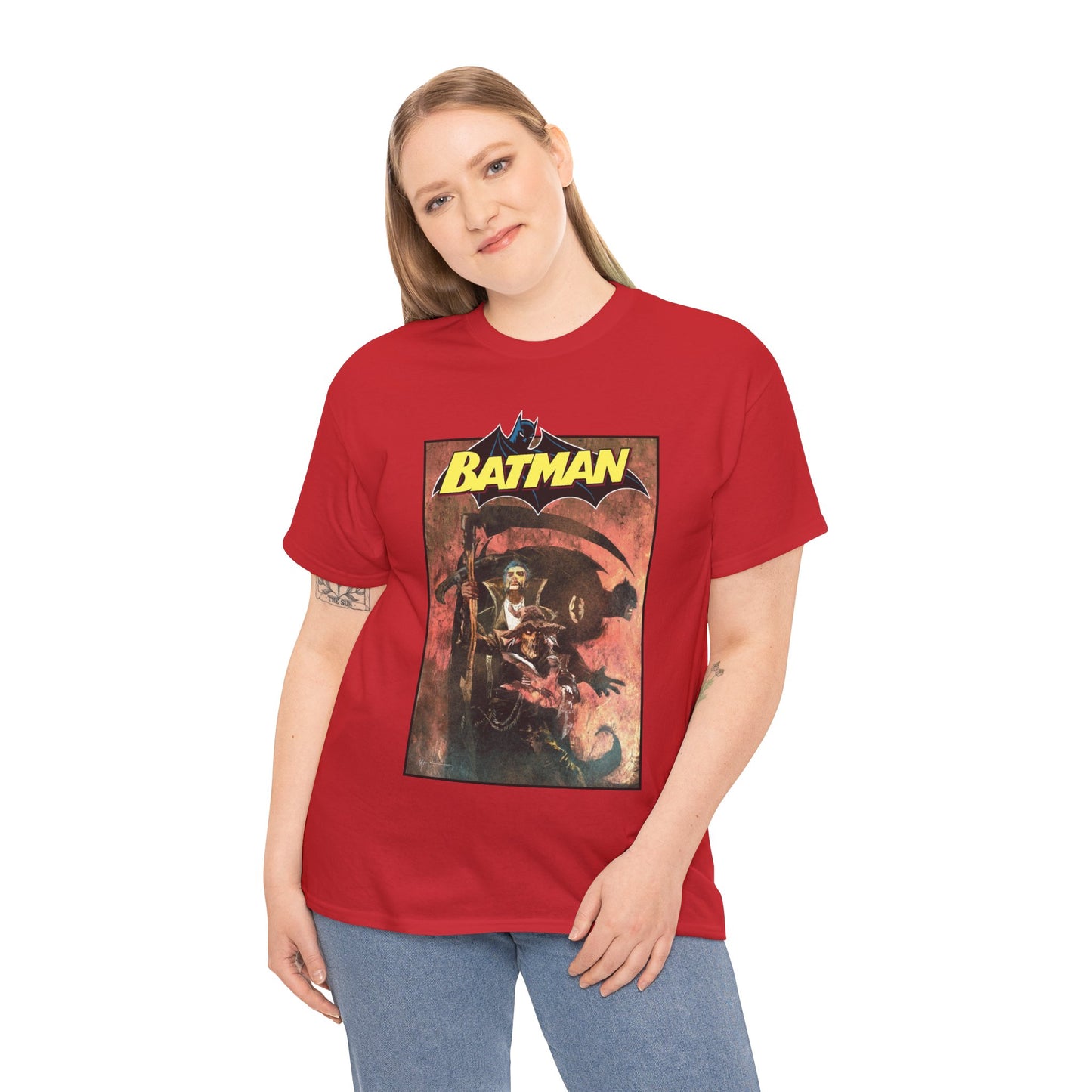 Batman T-Shirt - Bill Sienkiewicz Art - With Scarecrow & Ra's Al Ghul - DC Comics