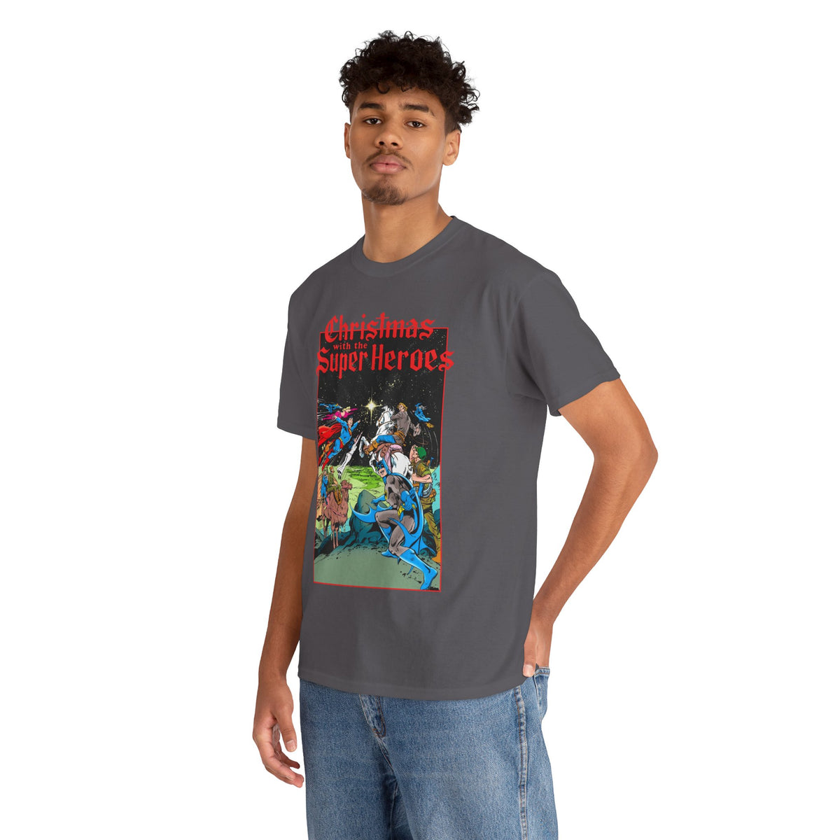 Christmas With the DC Super-Heroes T-Shirt - José Luis García-López Art - Superman, Batman, Jonah Hex, Legion of Super-Heroes - DC Comics