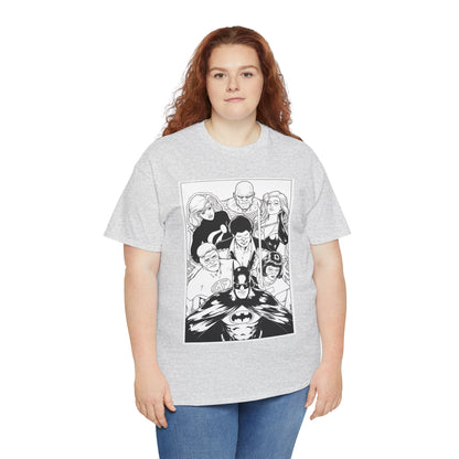 Batman & the Outsiders T-Shirt - Kevin Maguire Art - Black & White - Black Lightning, Metamorpho, Halo, Looker, Katana, Geo-Force - DC Comics