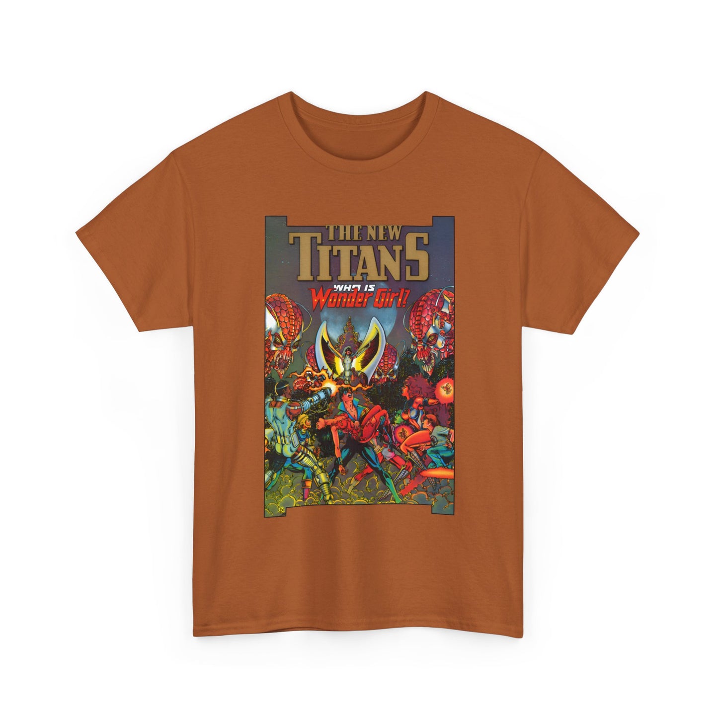 New Titans T-Shirt - George Perez Art - Who is Donna Troy? - Nightwing, Troia, Starfire, Cyborg, Jericho, Raven - DC Comics