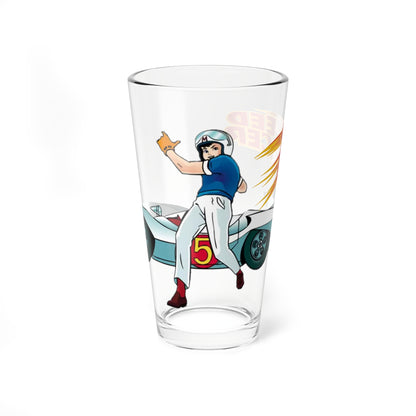 Speed Racer Pint Glass, 16oz - Tatsuo Yoshida Story & Art - Popular Manga/Anime Series from the 1960s - Mach GoGoGo - Go Mifune!