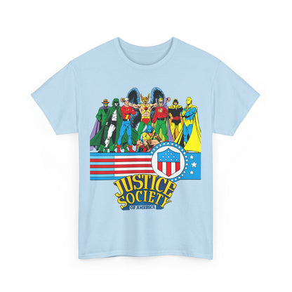 Justice Society of America T-Shirt - Amazing George Perez Art - History of the DC Universe - DC Comics - Dr Fate, Sandman, Flash, Hourman, Spectre, Hawkman