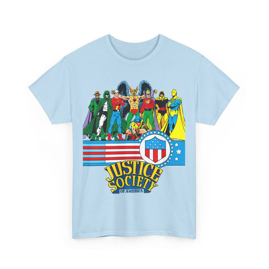Justice Society of America T-Shirt - Amazing George Perez Art - History of the DC Universe - DC Comics - Dr Fate, Sandman, Flash, Hourman, Spectre, Hawkman