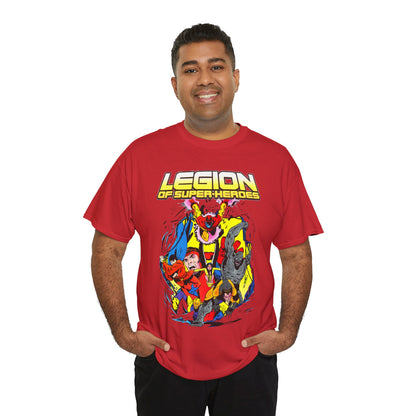 Legion of Super-Heroes T-Shirt - Mon-El, Colossal Kid, Wildfire, Dawnstar, Blok, Timber Wolf - LOSH - DC Comics