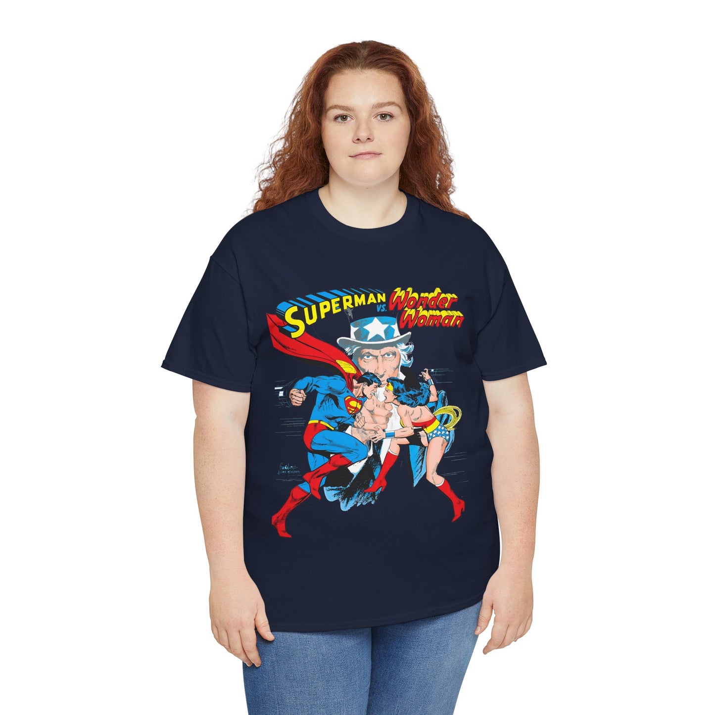 Superman Vs Wonder Woman T-Shirt - José Luis García-López Art - Popular 1970s Tabloid Story - DC Comics
