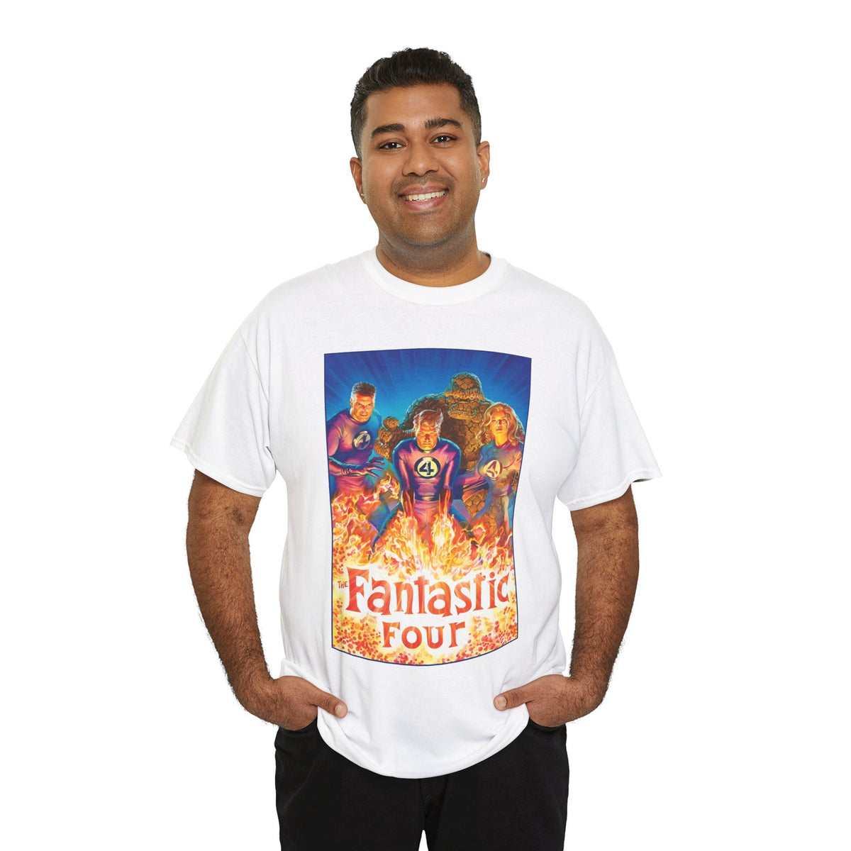 Fantastic Four T-Shirt - Alex Ross Art - Mr. Fantastic, Invisible Woman, Human Torch, The Thing - Marvel Comics