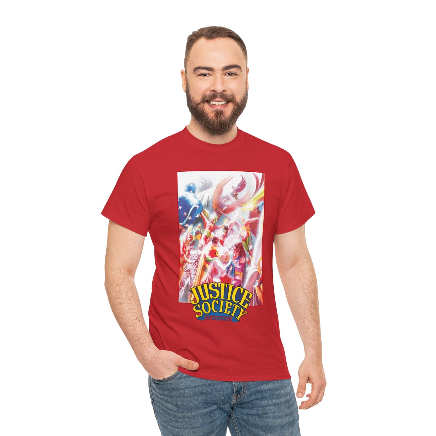 Justice Society of America T-Shirt - Alex Ross Art - JSA - Power Girl, Huntress, Robin, Starman, Hawkman - DC Comics