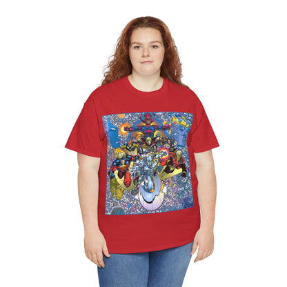 Marvel Cosmic Heroes T-Shirt - Silver Surfer, Captain Marvel, Adam Warlock, Quasar, Nova, Galactus, Jack of Hearts, Moondragon, Thanos
