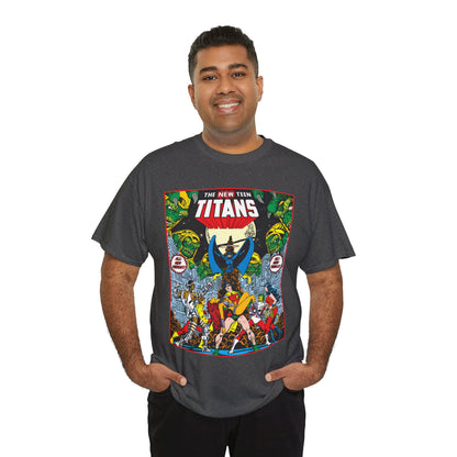 New Teen Titans T-Shirt - George Perez Art - #1 Splash Page - Robin, Starfire, Wonder Girl, Cyborg, Raven, Changeling, Kid Flash - DC Comics