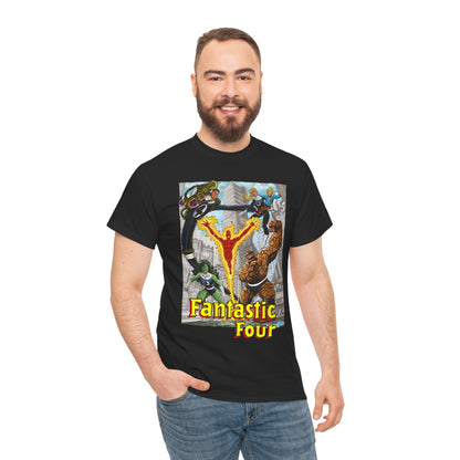 Fantastic Four T-Shirt - John Byrne Art - She-Hulk, Invisible Woman, Thing, Reed Richards, Human Torch - Baxter Building - Marvel Comics