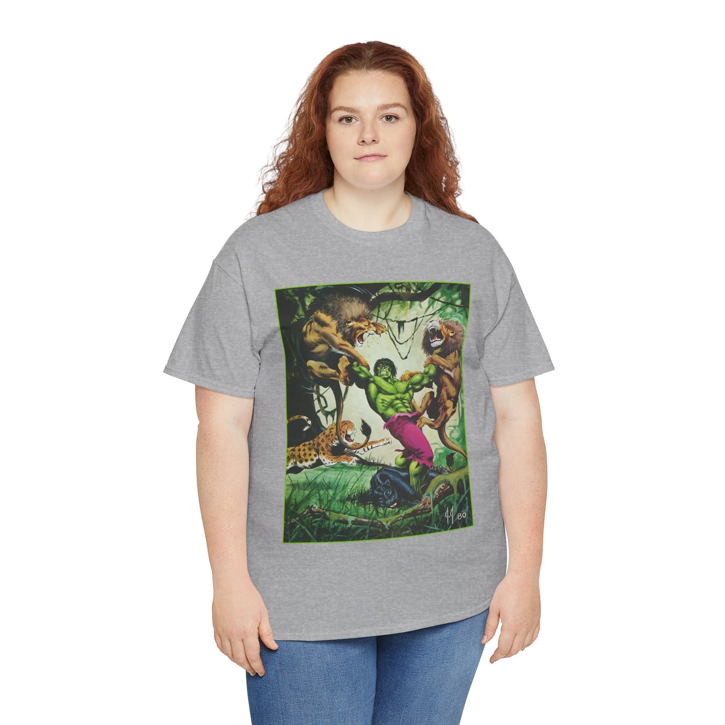 Incredible Hulk T-Shirt - Joe Jusko Art - Hulk Fighting Lions and Tigers (But No Bears, Oh My!) - Marvel Comics