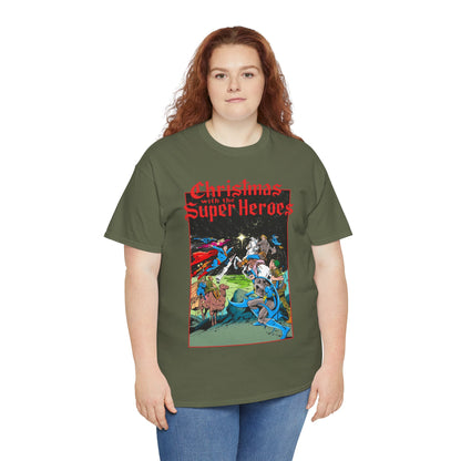 Christmas With the DC Super-Heroes T-Shirt - José Luis García-López Art - Superman, Batman, Jonah Hex, Legion of Super-Heroes - DC Comics