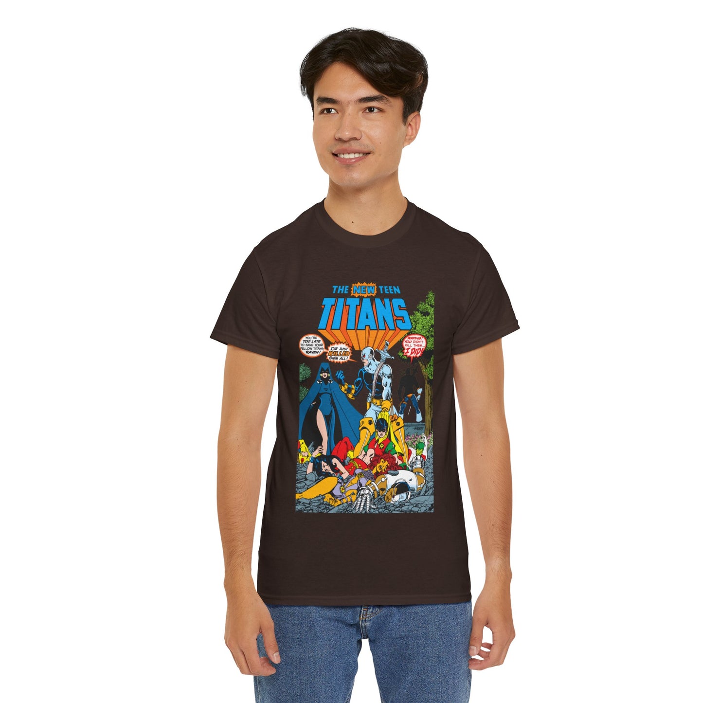 New Teen Titans T-Shirt - George Perez Art - #2 Cover Art - Deathstroke & Ravager - DC Comics
