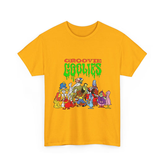 Groovie Goolies T-Shirt - The Monster Trio (Drac, Frankie, Wolfie) - Hagatha, Bella La Ghostly, Boneapart, Mummy - Horrible Hall on Horrible Drive - Filmation Cartoon