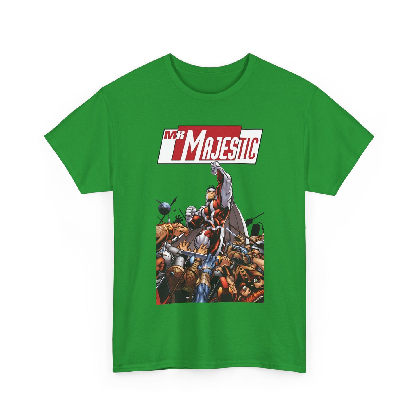 Mr. Majestic T-Shirt - Ed McGuiness Art - Flying Above His Attackers - DC/Wildstorm Comics