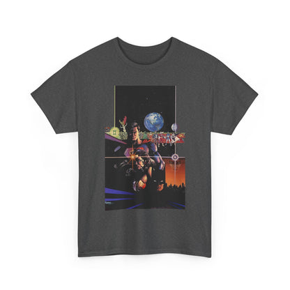 Crisis on Infinite Earths T-Shirt - George Perez Art - Superman, Batman, Wonder Woman, Captain Marvel, Blue Beetle, Kid Flash - Retro 1980s - DC Comics
